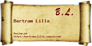 Bertram Lilla névjegykártya